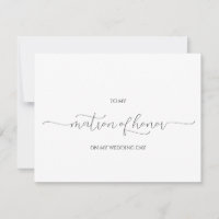 Minimal Script Matron of Honour Thank You Card