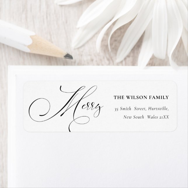 Minimal Script Merry Christmas Greeting Address (Insitu)