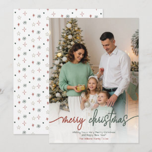 Minimal Script Merry Christmas Photo Holiday Card