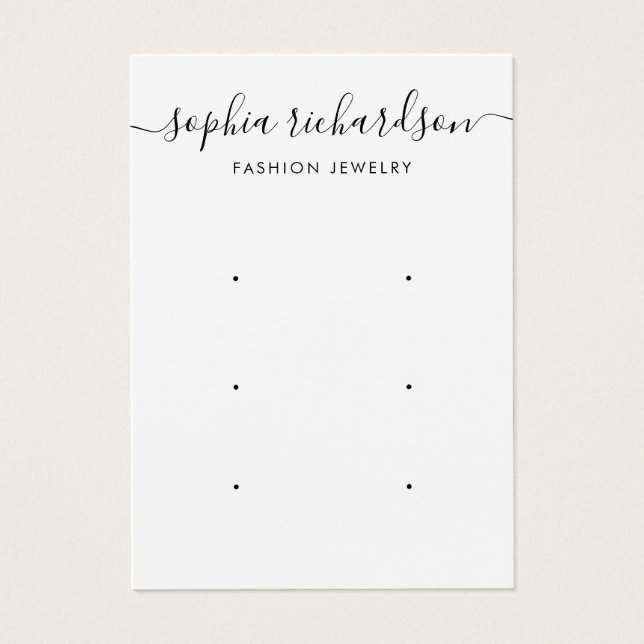 Minimal Script modern 3 Earring Display card  (Front)