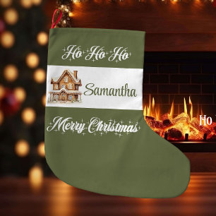 Minimal Script Personalized Christmas Stocking