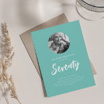 Minimal Script Photo 70th Birthday Party Teal  Invitation<br><div class="desc">An elegant "70th Birthday" party invitation design with personalised photo,  modern typography and custom text.</div>