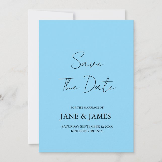 Minimal Script Photo Save the Date (Front)