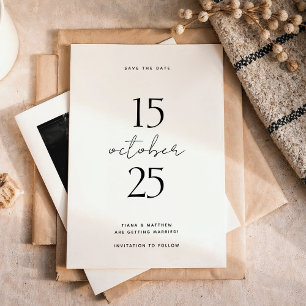 Minimal Script Photo Wedding Save the Date