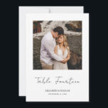 Minimal Script Photo Wedding Table Number Card<br><div class="desc">Modern and elegant design printed Modern Minimal Script Modern Photo Wedding Table Number that can be customised with your text and add each table number card to your cart, one by one. Please click the "Customise it" button and use our design tool to modify this template. Check out the Graphic...</div>