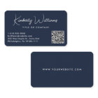 Minimal Script QR Code Professional Blue