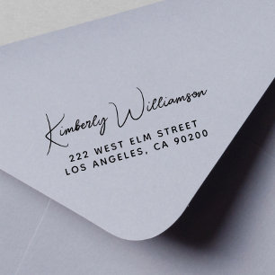 Minimal Script Return Address Self-inking Stamp