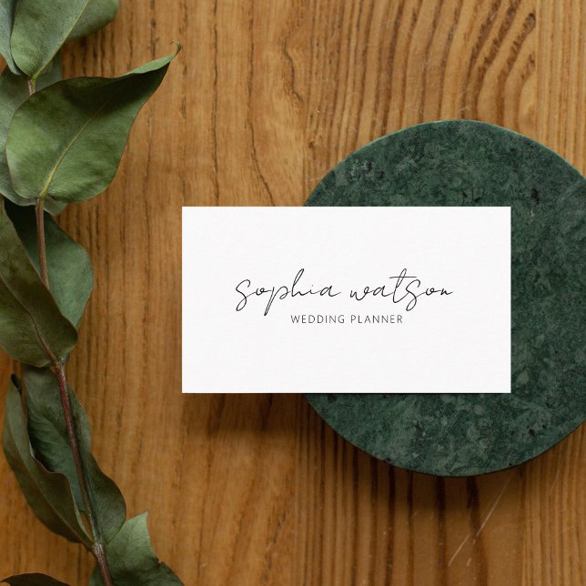 Minimal Script Signature White Business Card (Creator Uploaded)