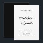 Minimal Script Simple Modern Black White Wedding Invitation<br><div class="desc">Minimal Script Simple Modern Black White Wedding Invitation Editable Template</div>