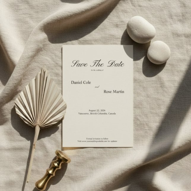 Minimal Script Soft Simple Wedding Save The Date (Creator Uploaded)