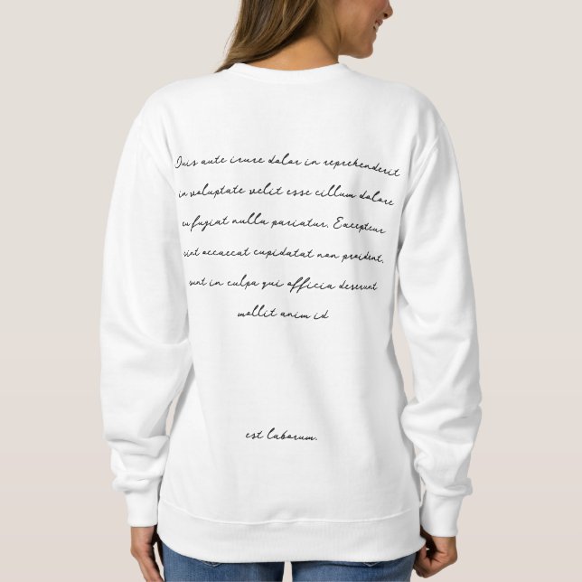 Minimal Script Stylish Handwriting Aesthetic Sweatshirt (Back)