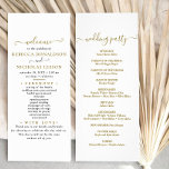 Minimal Script Text Wedding Program Rack Card<br><div class="desc">Minimal simple Text and script Wedding program that you can customise and personalise by yourself. The wedding program comes in a basic but elegant design with an affordable price in case you are searching for affordable wedding stationery.</div>