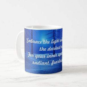 minimal script topography elegant blue forest coffee mug