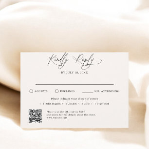 Minimal Script Traditional QR Code RSVP 