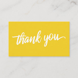 Minimal Script Typography Bold Yellow Thank You Enclosure Card
