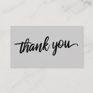 Minimal Script Typography Light Grey Thank You Enclosure Card