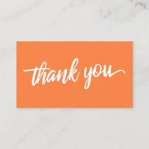 Minimal Script Typography Orange Peel Thank You Enclosure Card