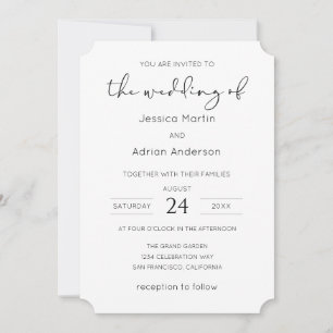 Minimal Script Wedding Invitation
