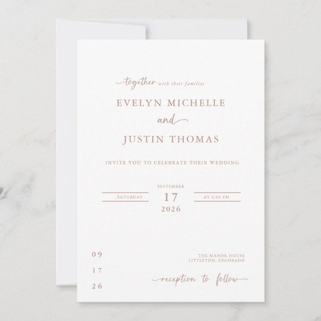 Minimal Script Wedding Invitation (Front)