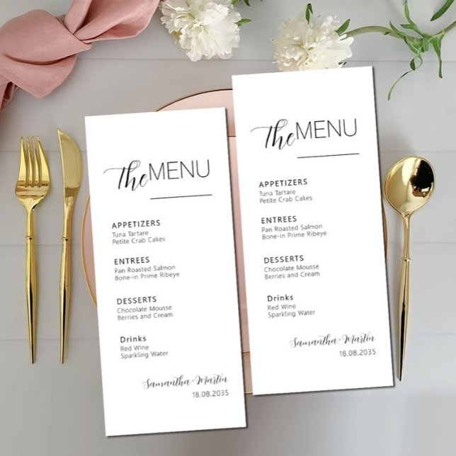 Minimal Script Wedding Menu (Creator Uploaded)