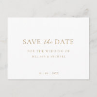 Minimal Script Wedding Non-Photo Save The Date