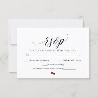 Minimal Script Wedding RSVP Modern Response Card