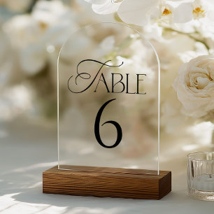 Minimal Script Wedding Table Number