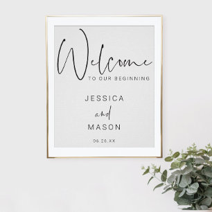 Minimal Script Wedding Welcome Sign Poster