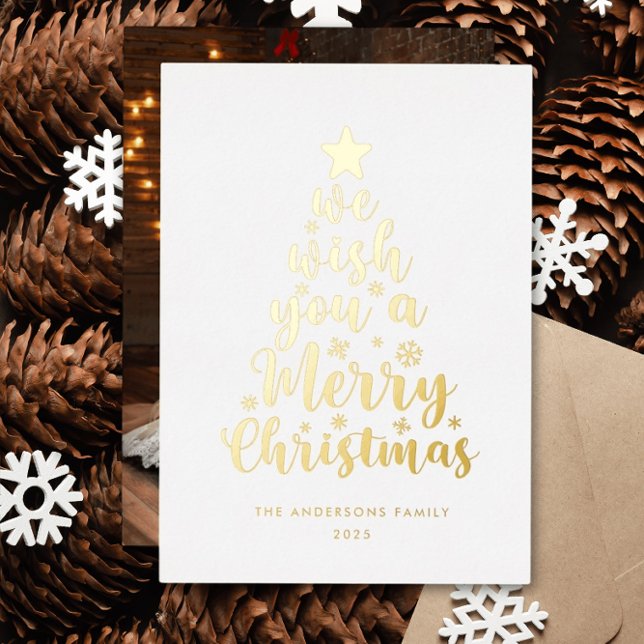 Minimal Script White Foil Merry Christmas  (Creator Uploaded)