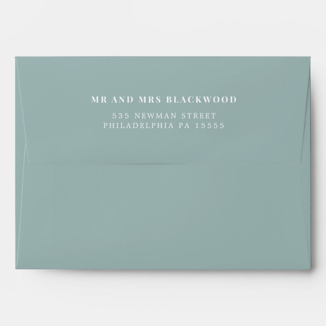 Minimal Seafoam green Return Address Envelope (Back (Top Flap))