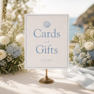 Minimal Seashell Cards and Gifts Sign