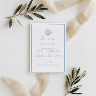 Minimal Seashell Wedding Details Card