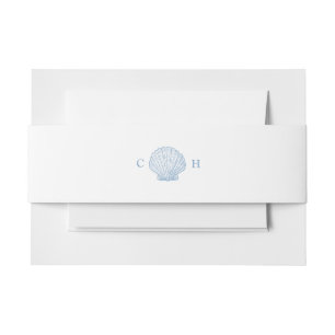 Minimal Seashell Wedding Invitation Belly Band