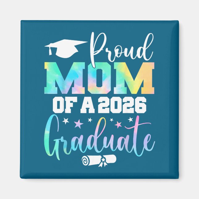 Minimal Senior 2026 Proud Mom Class Magnet (Front)