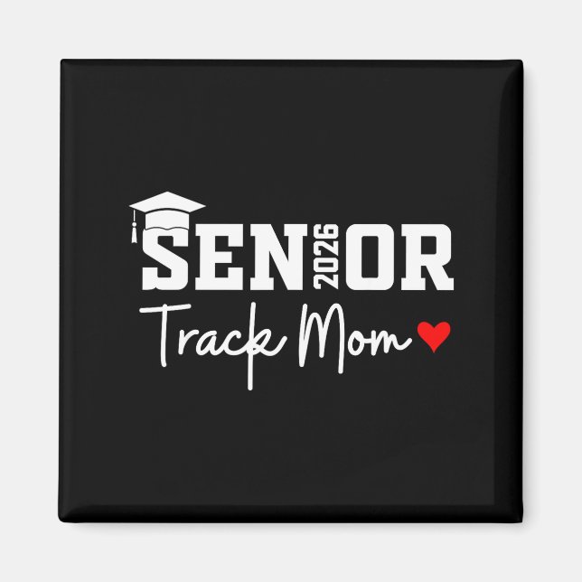 Minimal Senior 2026 Track Mom Class Magnet (Front)