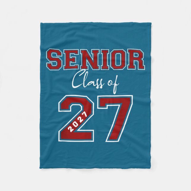 Minimal Senior 2027 Maroon Jersey Class Fleece Blanket (Front)
