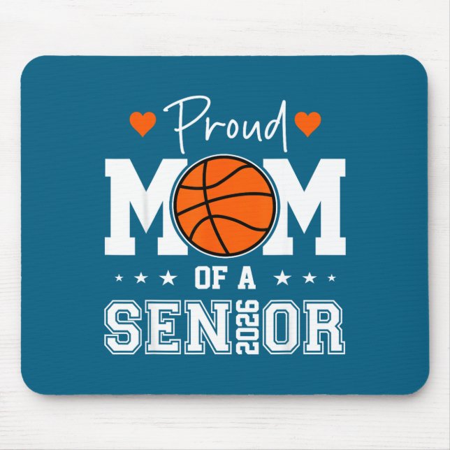 Minimal Senior Basketball Mom Class 2026 Mouse Pad (Front)