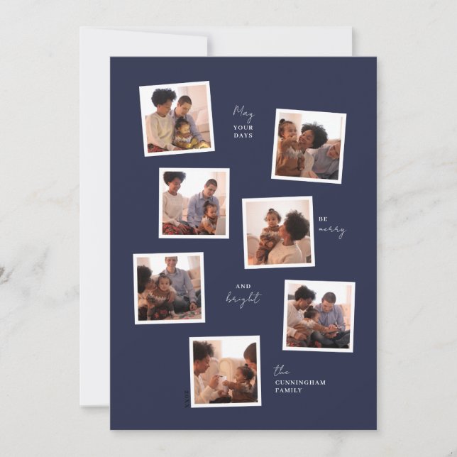 Minimal seven-photo holiday card (Front)