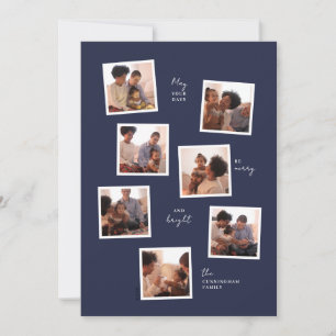 Minimal seven-photo holiday card