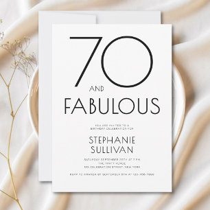 Minimal Seventy and Fabulous 70th Birthday Party Invitation