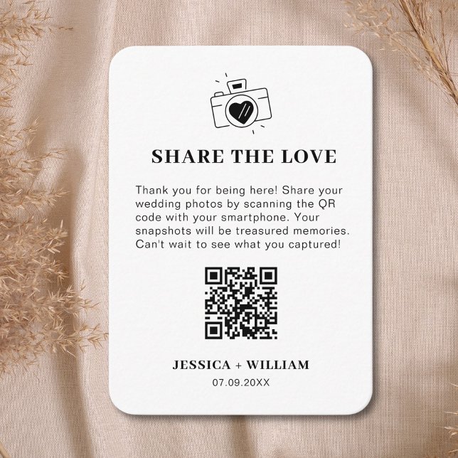 Minimal Share the Love QR code Sign Enclosure Card (Creator Uploaded)