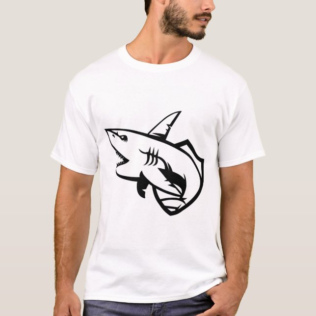 Minimal Shark Graphic Men's T Shirt (Front)