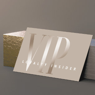Minimal Sheer & Luxury Shine Champagne VIP Loyalty Card