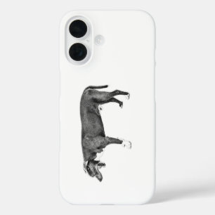 Minimal Side View Dog—Urban Monochrome iPhone 16 Case