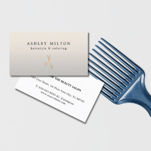 Minimal Silver Faux Gold Scissors Hair Stylist Business Card