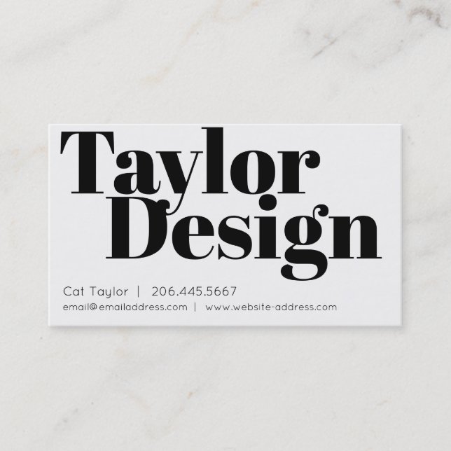 Minimal Simple Black and White Business Card (Front)