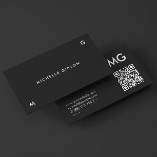 Minimal Simple Black Professional Initials Business Card