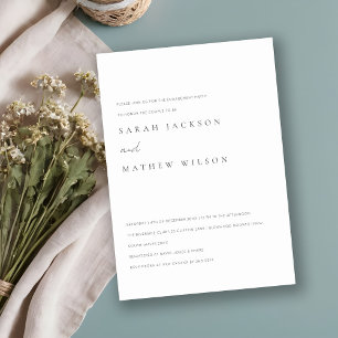 Minimal Simple Black & White Typography Engagement Invitation