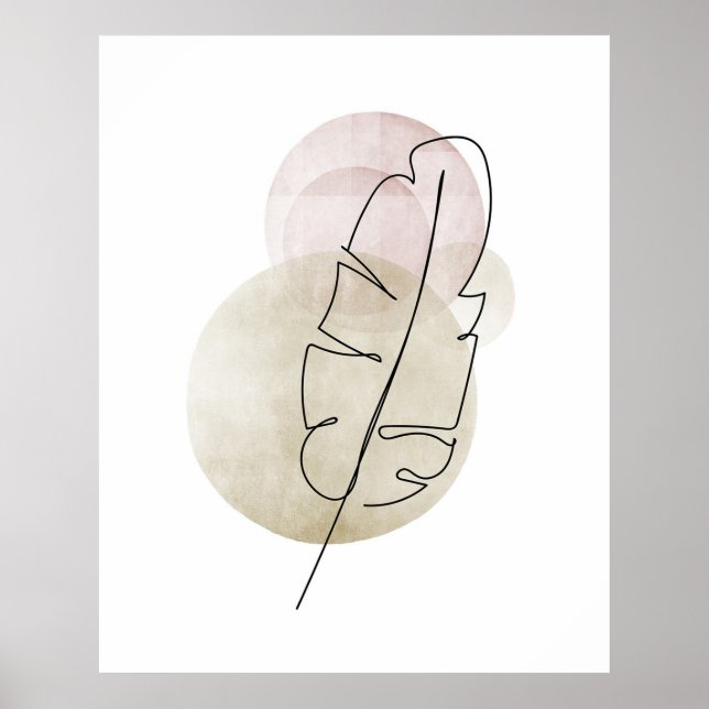 Minimal Simple Boho Drawings Boho Chic Aesthetic Poster (Front)