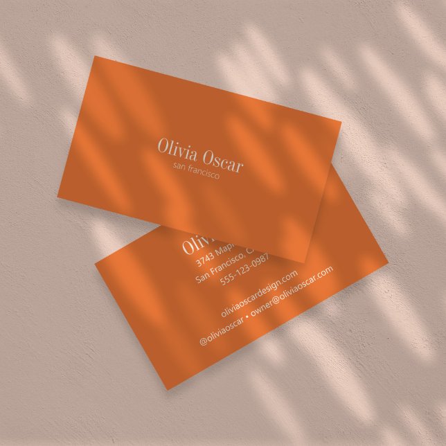 Minimal Simple Burnt Orange Modern Professional Business Card (Creator Uploaded)